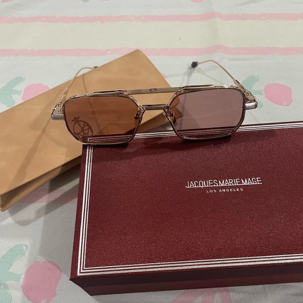 Jacques Marie Mage Women’s Tan Frame Sunglasses with Brown Lenses